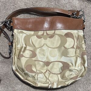 Coach Beige and Brown Crossbody Bag